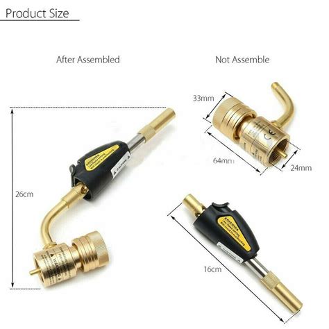 Mapp Gas Turbo Torch Self Ignition Brazing Solder Propane Welding