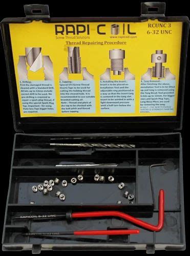 RAPI COIL 6 32 UNC Thread Repair Kit Stainless Steel 304 High Speed