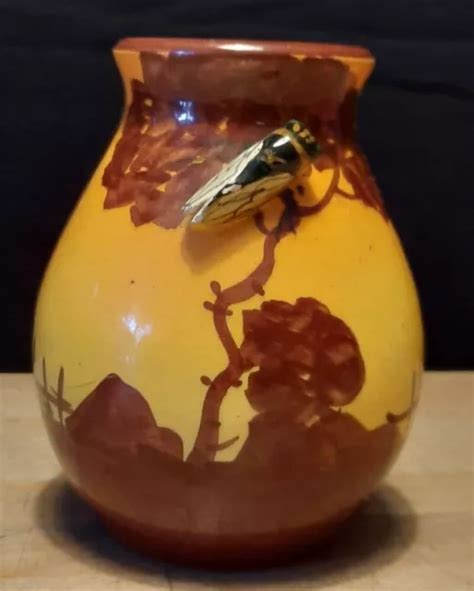 ANCIEN VASE CERAMIQUE A LA CIGALE VALLAURIS signé J MASSIER EUR 22 00