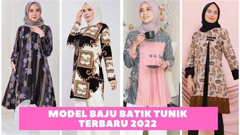 Model Baju Batik Tunik Wanita Muslimah Berhijab Terbaru Fashionable