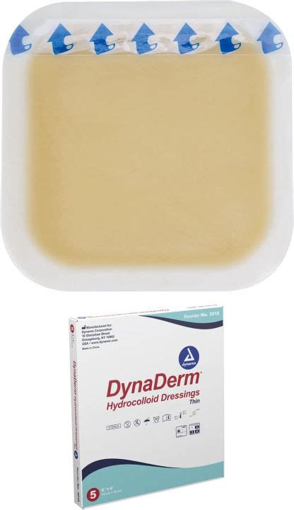 Dynarex Dynaderm Hydrocolloid Dressing Thin6 X 6 Inch5 Count 6 X 6