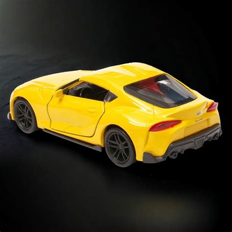 Toyota Supra 1:34 Model Yellow Car Metal Body Toy, With Personalized License Plate Numbers and ...