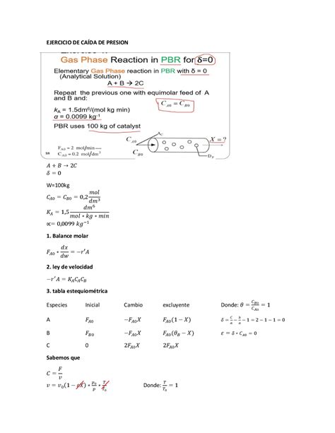 Ejercicios De Fogler Ejercicios De Cinética Química Y Catálisis Docsity