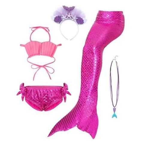 Amzbarley Pi Ces Petite Filles Maillot De Bain Princesse Queue De Sir Ne Bikini Cosplay Plage