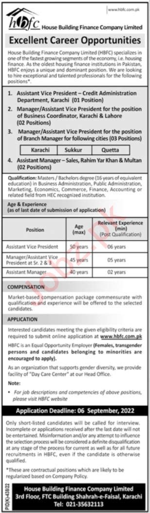 House Building Finance Company Limited Karachi Jobs 2022 2024 Job