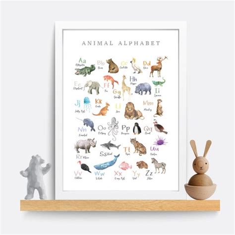 Animal Alphabet Print Nursery Print Nursery Wall Art Etsy