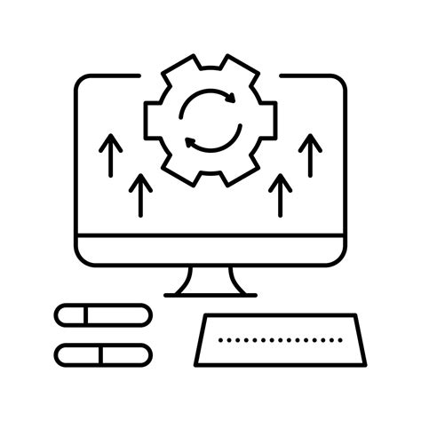 Computer Optimize Line Icon Vector Illustration 18992807 Vector Art At