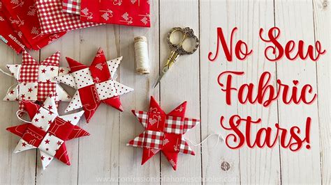 Easy No Sew Fabric Stars Handmade Scandinavian Ornaments Youtube