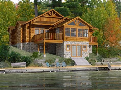 Log cabin on a lake with walkout basement | Деревянные дома, Дом