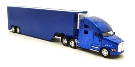 Kenworth T700 Contenedor Trailer Escala 1 68 Azul Liso Cuotas sin interés