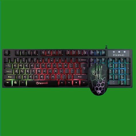 Marvo KM409 Wired Gaming Keyboard Mouse Bundle 7 Colour LED Backlit