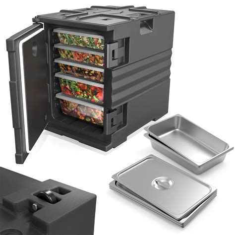 ROVSUN QT Insulated Food Pan Carrier Hot Box Food Warmer W Wheels NSF Full Size Pan Double