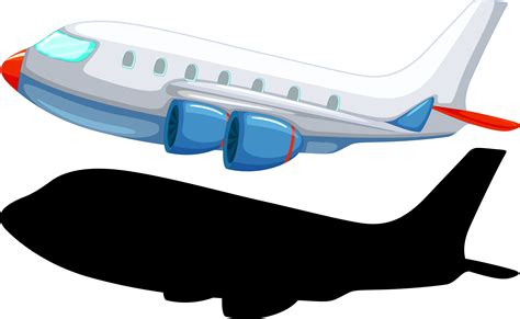 Airplane cartoon style with its silhouette 1445887 Vector Art at Vecteezy