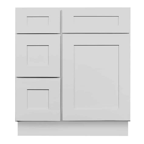 Gray Shaker Vanity Cabinet With Drawers L R Nelson Cabinetry