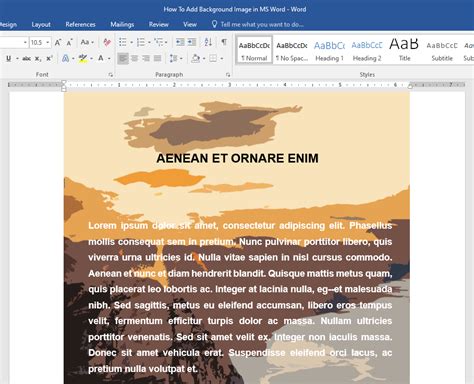 How To Add Background Image In MS Word OfficeBeginner