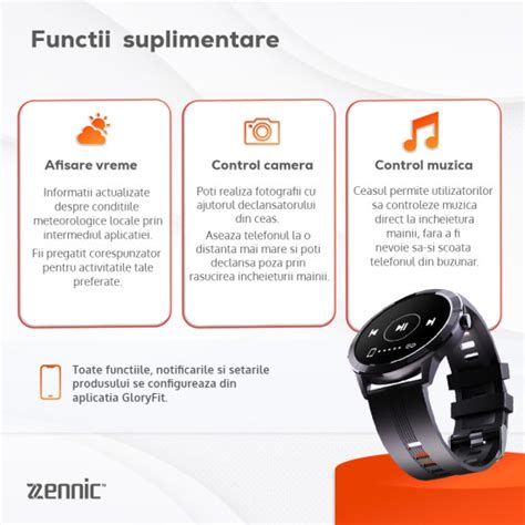 Ceas Inteligent Smart Watch Si Bratara Fitness In Zennic Gloryfit