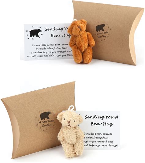 2 Pack A Little Pocket Bear Hug Teddy Bear Decoration Sending You Hug