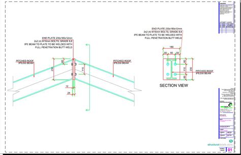 Inclined Steel Roof Beam To Beam Ridge Connection