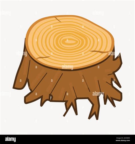 Tree Stump Clipart Botanical Illustration Vector Stock Vector Image