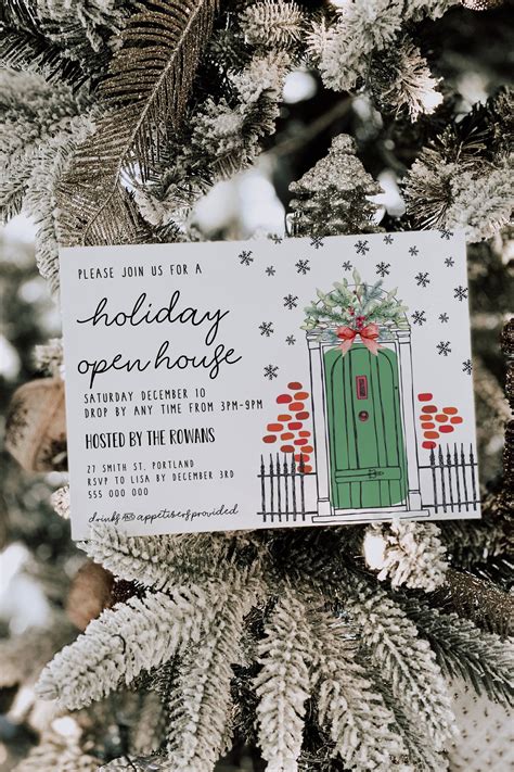 Holiday Open House Invitation Template Printable Christmas | Etsy