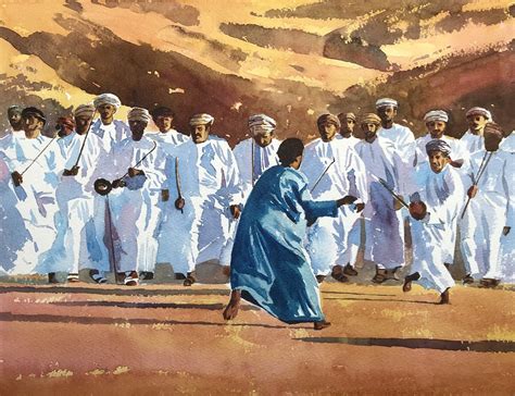 Razah Dancing Oman Alan Reed Art Paintings Of Oman