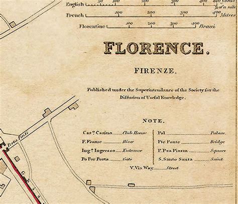 Old Map of Florence Italy 1835 Florence Map Vintage Map of - Etsy