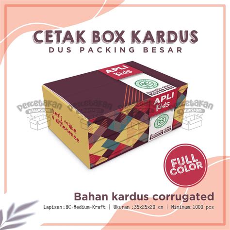 Jual Cetak BOX KARDUS 35x25x20 Cm Full Color Free Custom Desain Logo