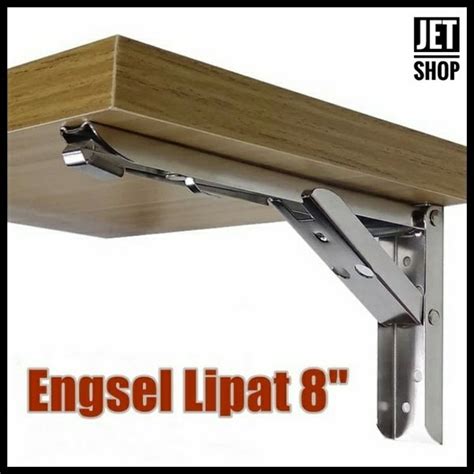 Jual Bracket Engsel Siku Lipat Meja Ambalan Dinding Tembok 8 Inch 20 Cm