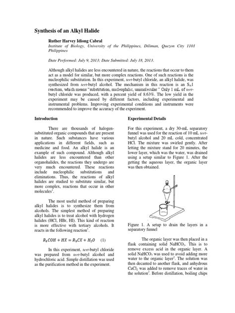 Synthesis of An Alkyl Halide | PDF | Chemical Reactions | Organic Chemistry