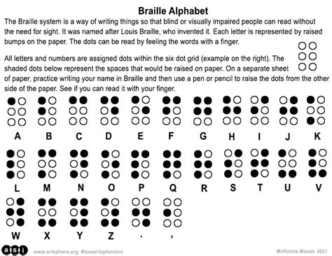 Braille Handout 2 Art Sphere Inc