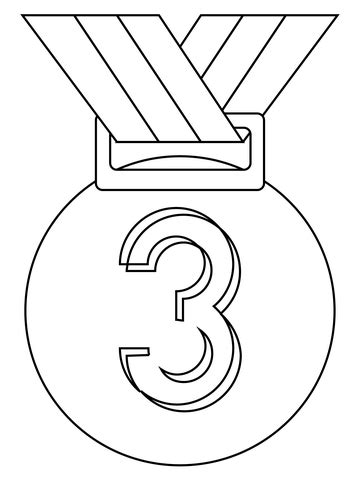 Coloriage Médaille de la 3ème place Coloriages à imprimer gratuits