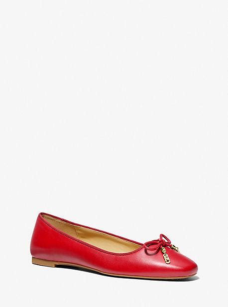 Michael Kors Nori Leather Ballet Flat In Red Lyst