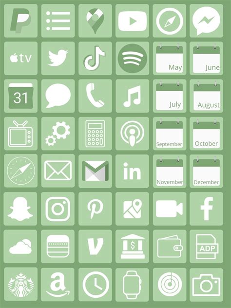 Green Aesthetic App Icons Etsy