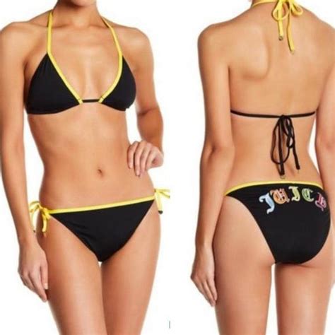 Juicy Couture Black Label Bikini Top Set XS Top New Depop