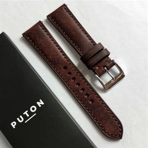 Bespoke Handmade Italian Pueblo Leather Watch Strap Darkbrown Etsy