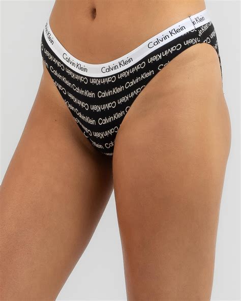 Shop Calvin Klein Carousel Bikini Brief In Core Logo Medium Black