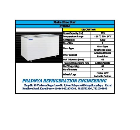 Gt Ag Blue Star Glass Top Deep Freezer At Rs Blue Star Deep