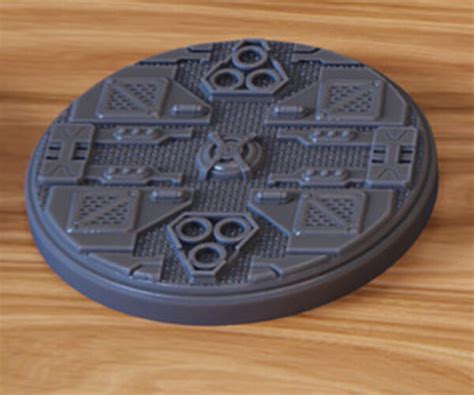 Artstation Free Pack 2 Scifi Miniature Bases 50mm 3d Print Ready