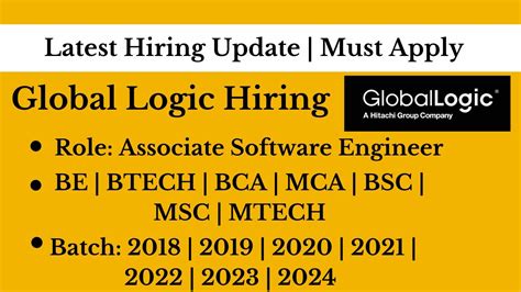 Global Logic Hiring Associate Software Engineer