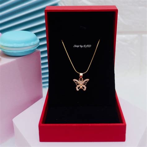 Nevertheless Nabi Butterfly Necklace With Free Box 18k Gold Tala