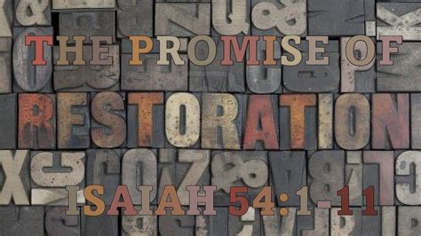 The Promise Of Restoration YouTube