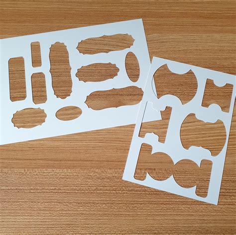 Label And The Tab Template Stencil Set 2 For Journals Tags Books Etc