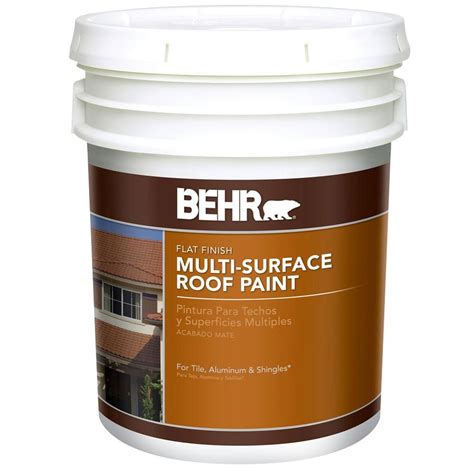 BEHR 5-gal. Flat Latex Deep Base Roof Paint-06605 - The Home Depot