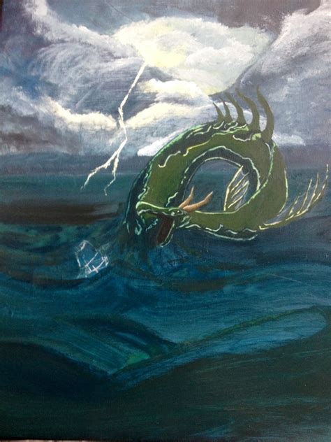 Sea Serpent Painting at PaintingValley.com | Explore collection of Sea ...