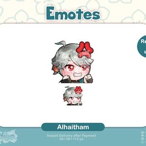 Alhaitham Genshin Impact Emote Static X Twitch Etsy