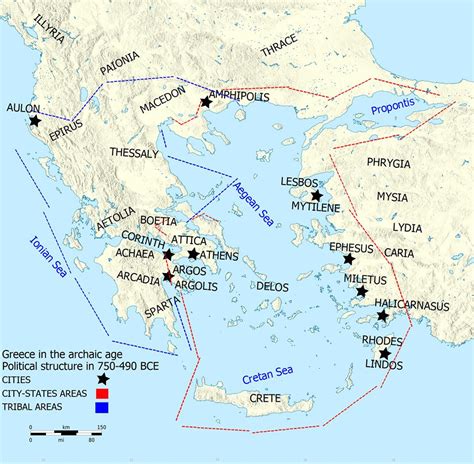 Ancient Greek City States On A Map