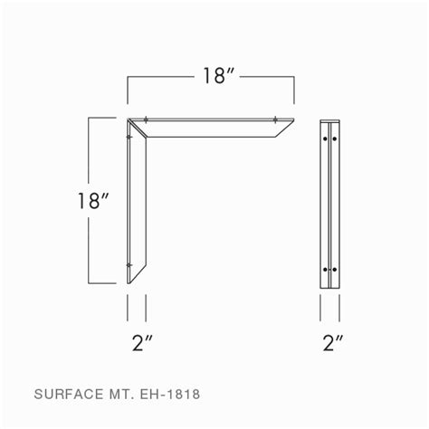 Surface Mount Eh Counter Support Bracket Rakks