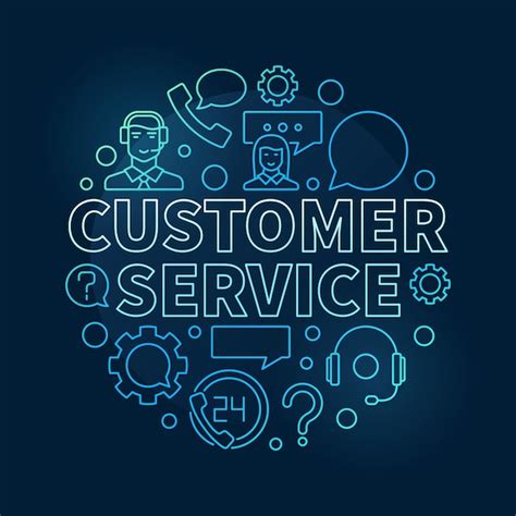 Premium Vector Blue Customer Service Round Illustration Vector