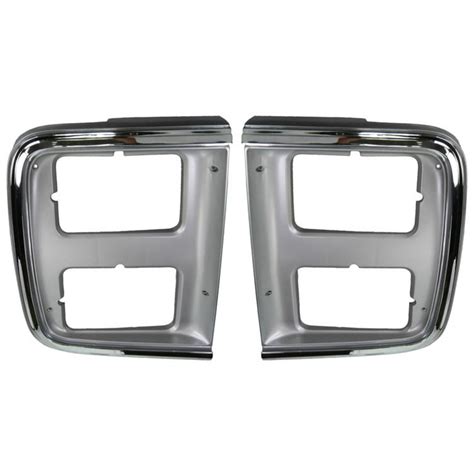 Chrome Headlight Trim Bezel For Dual Headlights Pair Set For 85 91 GMC