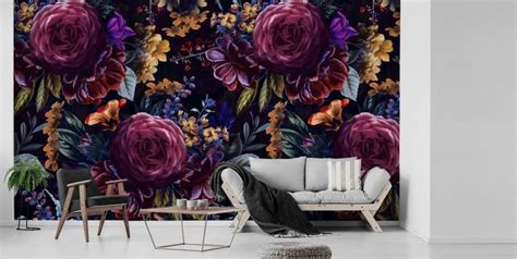 Dark Floral Wallpaper | Wallsauce UK